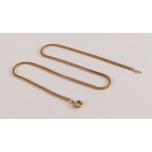 2101 - 18ct gold necklace, length 15.5 inch/39cm, 9.5g.