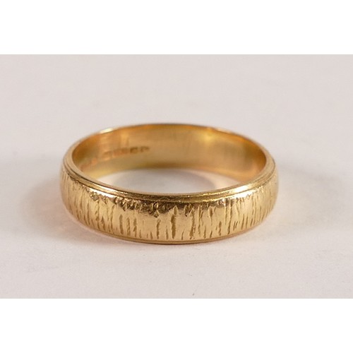 2108 - 18ct gold wedding ring, size Q/R, 5.3g.