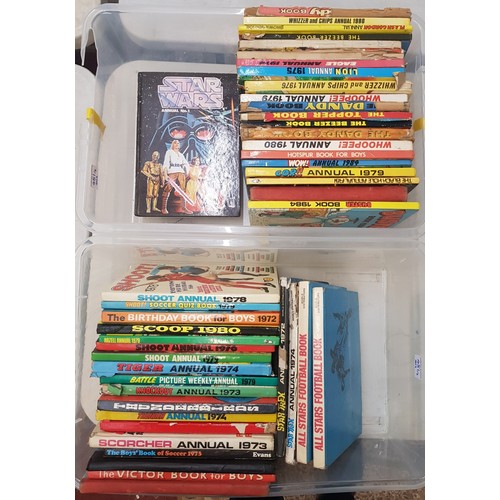 451 - A collection of children's annuals including Star Wars Annual No 1 (2 trays).