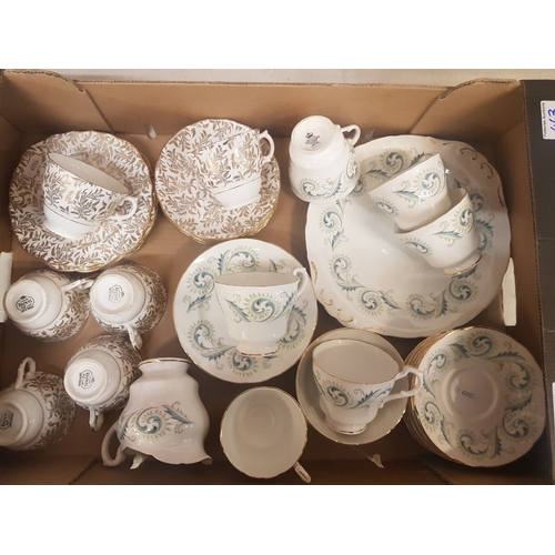 463 - 21 piece Royal Standard Tea set in the Garland pattern together with regent gold and white tea trios... 