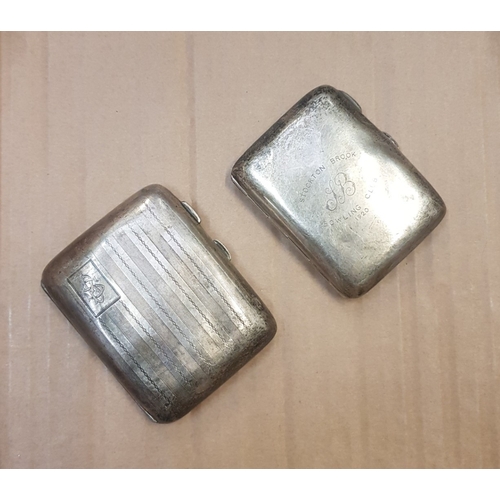 464 - Two Sterling Silver cigarette cases dating from the 1920s and 30s, total weight 140.2g.