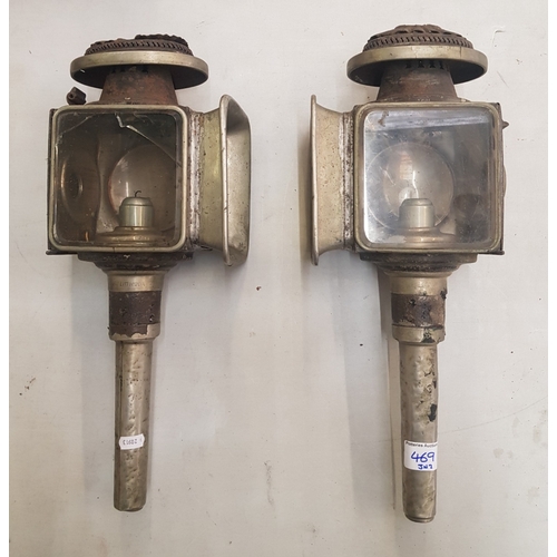 469 - A pair of coach lamps, 47cm in height (2).