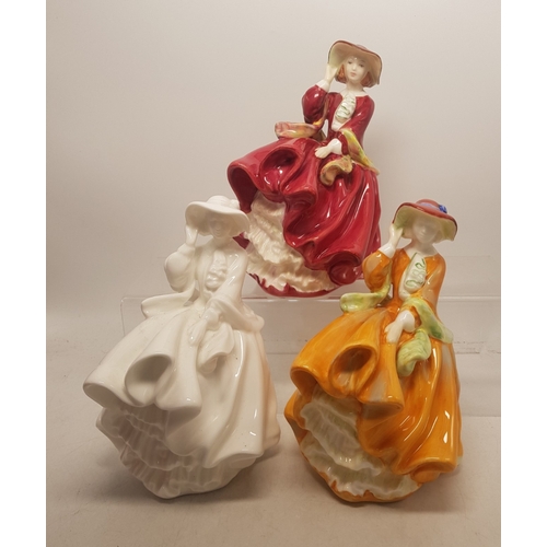 380 - Royal Doulton lady figures Top o' the Hill HN1834 in standard colourway, together with another HN183... 