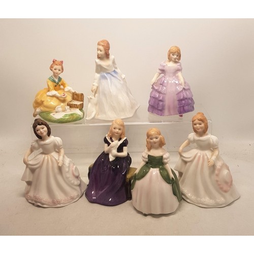 387 - A collection of 7 Royal Doulton small figures to include Penny, Amanda, Picnic, Rose, Amanda, Andrea... 