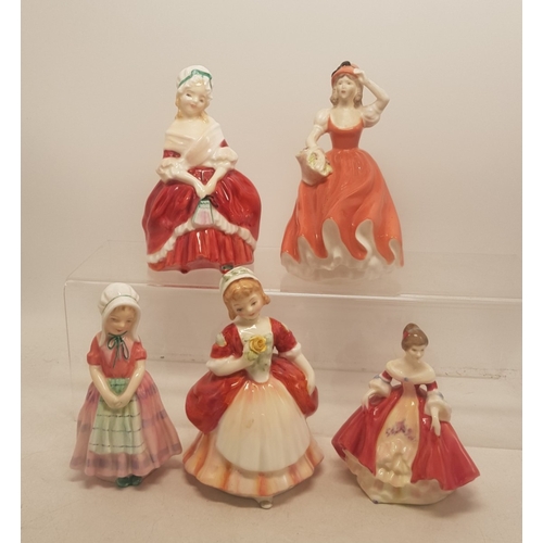 398 - Royal Doulton small figures to include Southern Belle, Peggy, Tootles, Valerie and Coalport figure A... 