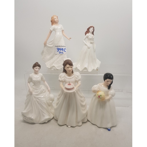 399C - Royal Doulton small figures to include Friendship, Harmony, Savannah, Mandy and Birthday Girl (5).