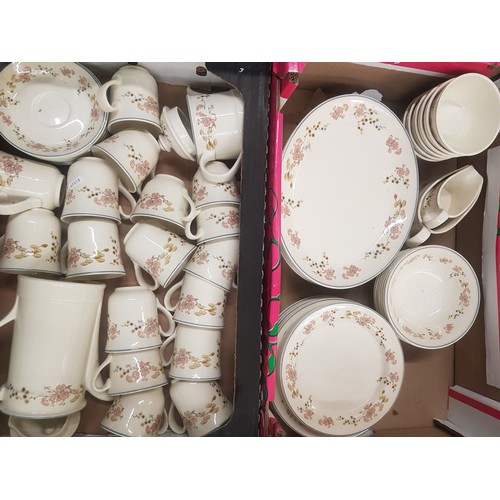 473 - Steelelite floral tea and dinner ware items 70+ pieces (2 trays).