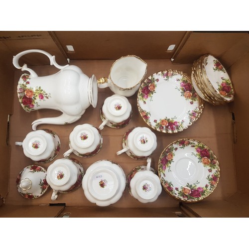 505 - Royal Albert Old Country Roses pattern tea and coffee ware to include coffee pot, 6 tea trios, milk,... 