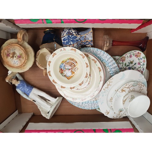 527 - A mixed collection of ceramic items to include a Spode trio, Royal Doulton figure Golfer HN2992, Roy... 