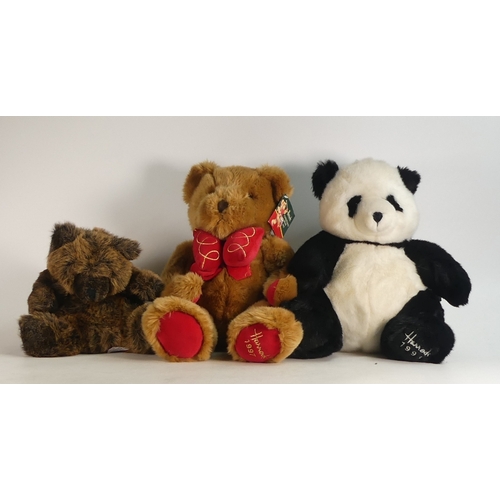 202 - Three Harrods teddy bears dated years 1993, 1997 and New England Christmas Bear (3)