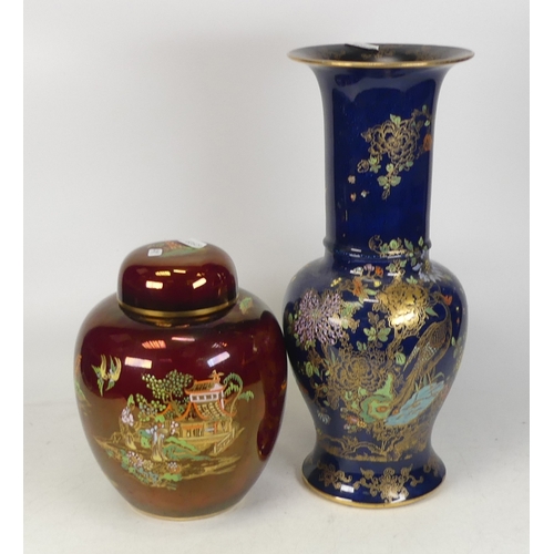 219 - Two Carltonware Items to include Rouge Royale Mikado Pattern Ginger Jar together with Exotic Birds B... 