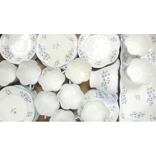 147 - Shelley Blue Rock cups, saucers, side plates and sandwich plate, etc  (1 tray)