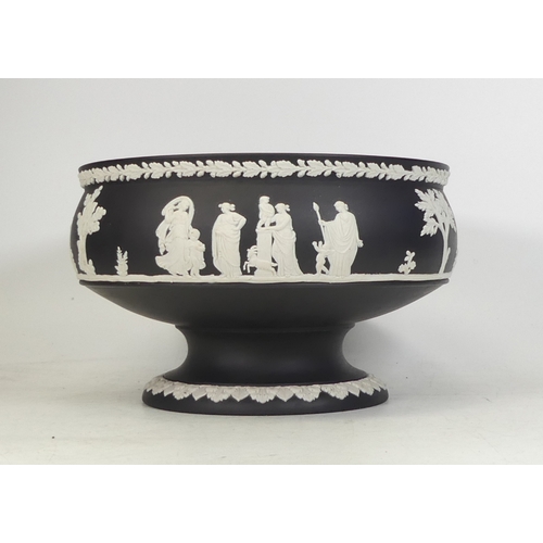 262 - Wedgwood Black Jasperware Footed Fruit Bowl