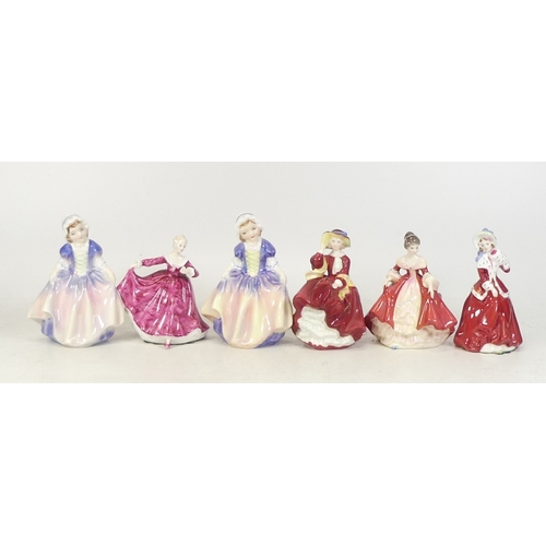 359 - Royal Doulton small lady figures Dinky Doo x2 (1 a/f), Top O' the Hill HN3499, Kirsty HN3213, Sother... 