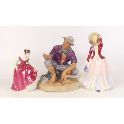 366 - Royal Doulton lady figure Fair Maiden HN2434 together with Royal Doulton figure Beachcomber HN2487 (... 