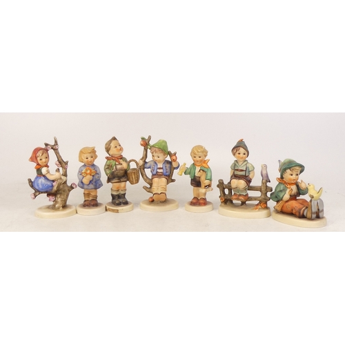 368 - A collection of Hummel and Gobel figures to include Apple Tree boy, Wayside Harmony, Boy with Horse,... 