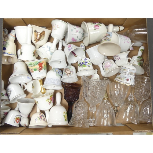 98 - A Collection of Souvenir and Trinket Ceramic Bells to include examples by Crown Staffordshire, Diana... 