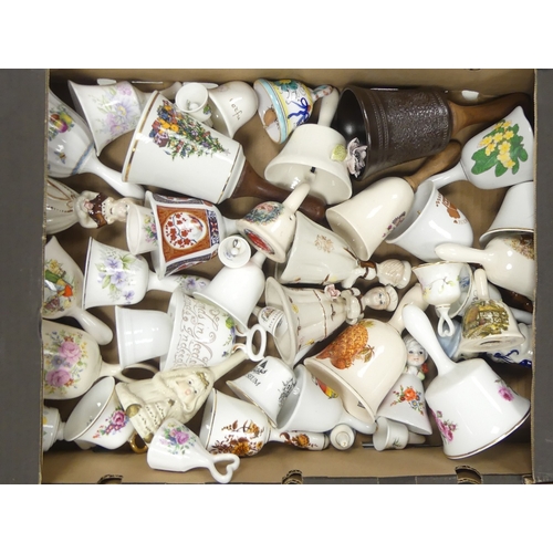 99 - A Collection of Souvenir and Trinket Ceramic Bells to include examples by Crown Staffordshire, Sadle... 