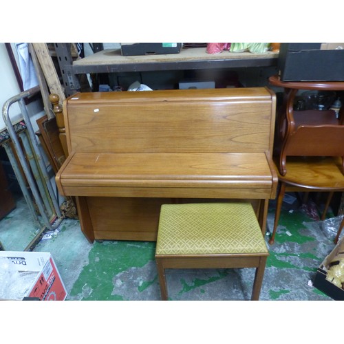 600 - A Bell Upright Piano. Some minor chips to corners and edges noted. Height: 100cm Width: 114cm