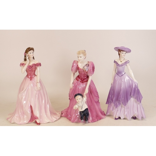 182 - Three Coalport Lady Figures to include Ladies of Fashion, Diana, Sara Figurine of the Year 1993 and ... 