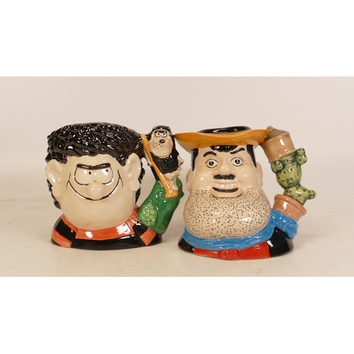 197 - Two Royal Doulton Character Jugs to include Dennis And Gnasher D7033 and Desperate Dan D7034