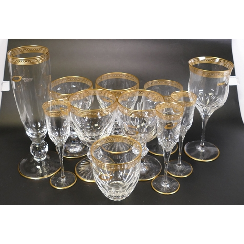 225 - A Set of De Lamerie Donbass Arena Glasses to include Brandy Glasses, Wine Glasses, Beer Glass, Liqou... 