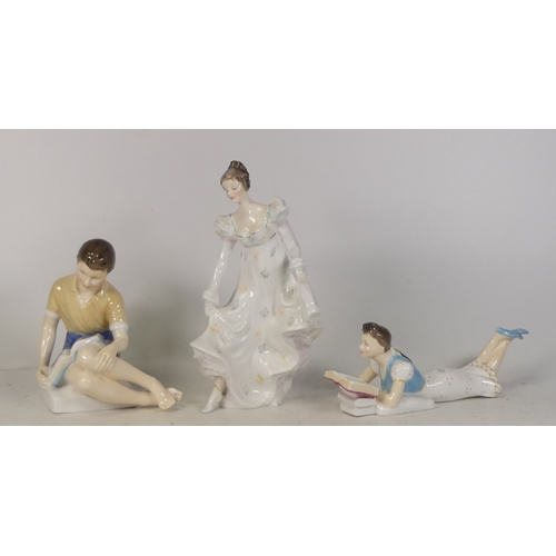 187 - Royal Doulton figurines to include Minuet HN2019, Treasure Island HN2243 and faraway HN2133 (3)