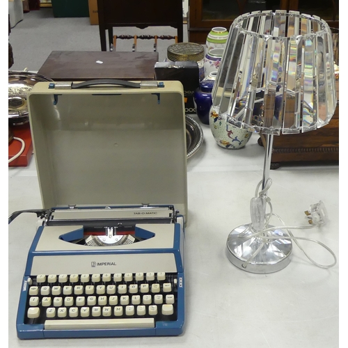 192 - Vintage Imperial Tab O Matic typewriter together with a modern  bedside lamp