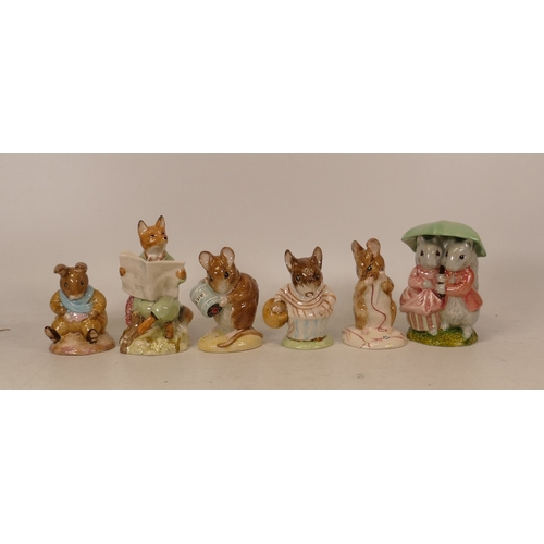 210 - Royal Albert Beatrix Potter BP6 figures to include Goody and Tommy Tiptoes, Foxy Reading, Hunca Munc... 