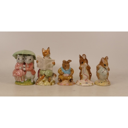 211 - Royal Albert Beatrix Potter BP6 figures to include Goody and Tommy Tiptoes, Foxy Reading, Hunca Munc... 