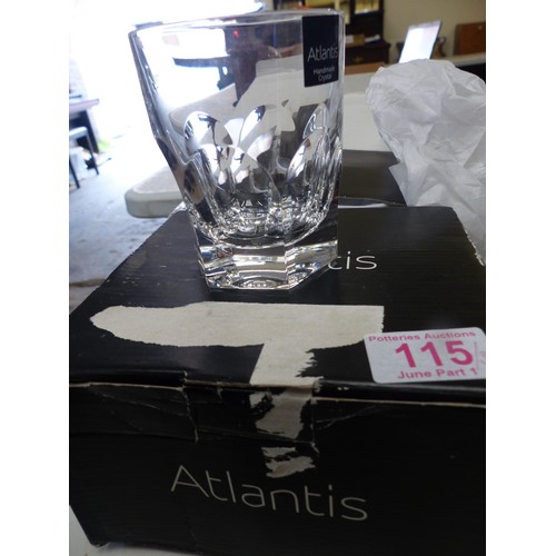 115 - Atlantis Cut Glass Crystal  set of 12 boxed tumblers (3)