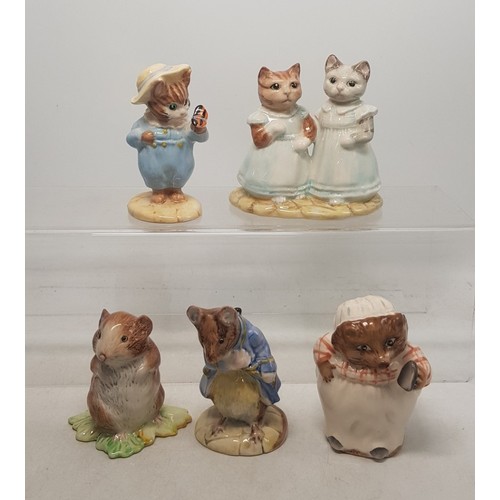 148 - Royal Albert Beatrix Potter figures to include Timmy Willie from Johny Town Mouse, Mittens and Moppe... 