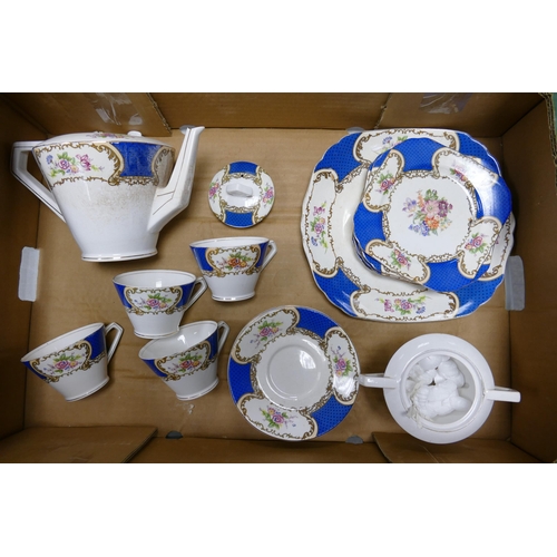 169 - Gold Castle China Japan Blue Part Teaset to include Teapot, Four Teacups, Six Saucers, Five Side Pla... 