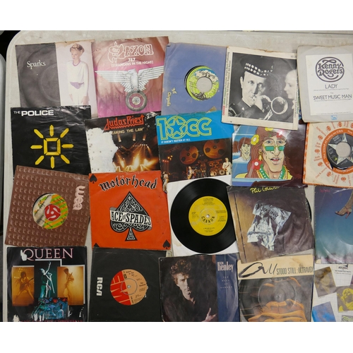 240 - A collection of 70's and 80's 45's singles to include Michael Jackson, The Police, Adam and the Ants... 