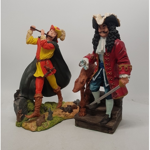 555 - Royal Doulton resin character figures, Pied Piper and Captain Hook (2).