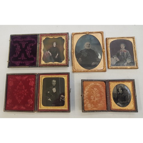 142 - A group of five Ambrotype/Tintype framed/cased portraits (5).