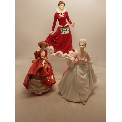 243 - Royal Doulton Lady Figures to include Christmas Rose HN5229, Top O' The Hill HN1834 & Diana HN2468 (... 