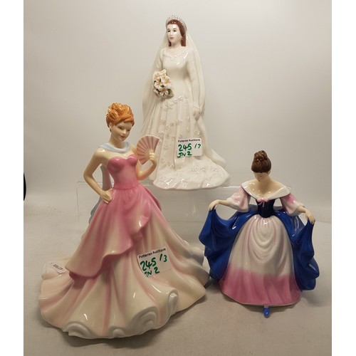 245 - Royal Doulton Lady Figures to include Sara HN2470 & Summer Ball HN5464 together with Royal Worcester... 