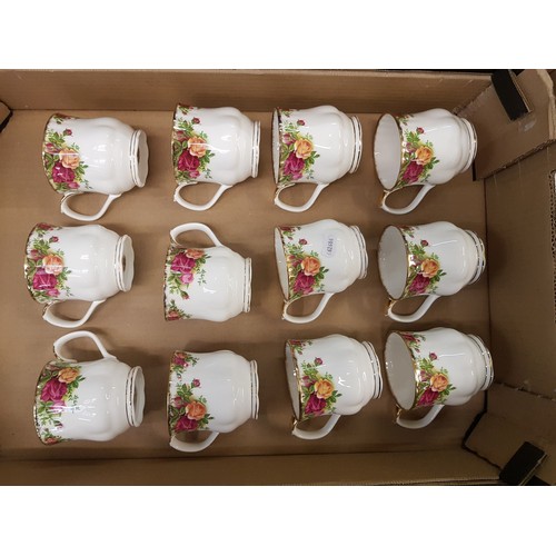 571 - Royal Albert Old Country Roses pattern set of 12 coffee mugs in the Montrose shape (2nds).