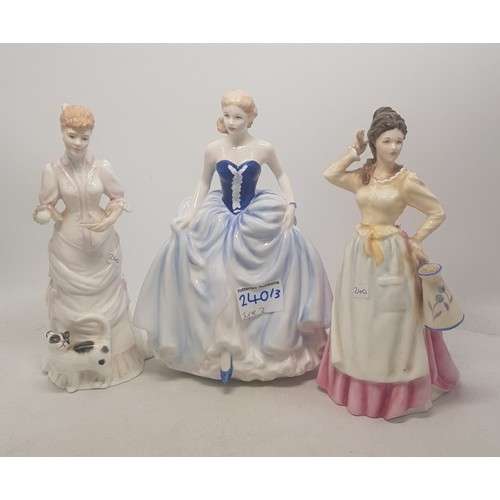 240 - 3 Royal Doulton Lady Figures to include Dairy Maid HN4249, Susan HN4539 & Lucy HN3858 (seconds) (3)