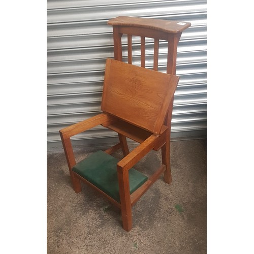 608 - Early 20th Century Metamorphic Chapel Chair. Height: 90cm