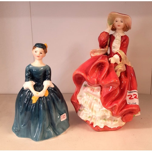 220 - Royal Doulton lady figures to include Top o the Hill HN1937 and Cherie HN2341