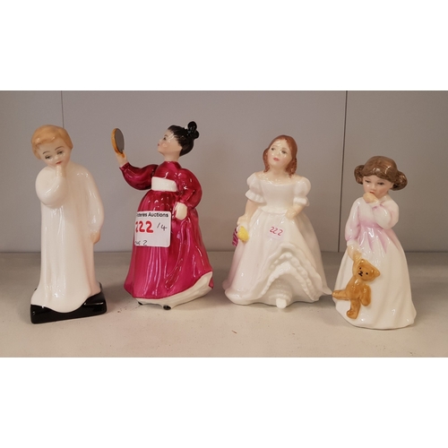 222 - Royal Doulton figures Vanity HN2475, Daddy's Girl HN3435, Lynsey HN3043 and Darling HN1985 (4)