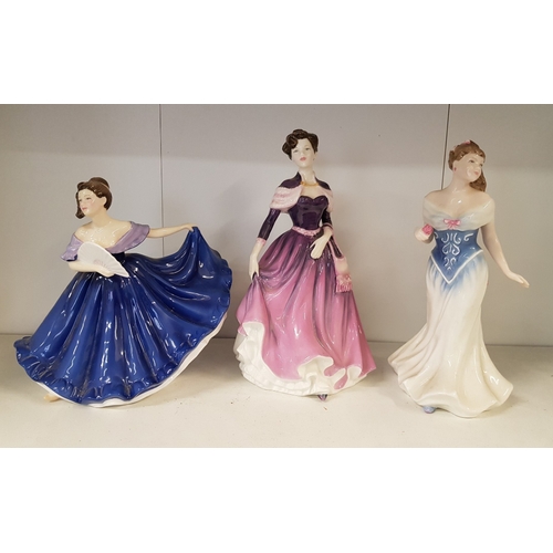 319 - Three Royal Doulton Lady Figures to include Nicole HN4527, For You HN3754 and Elaine HN4718