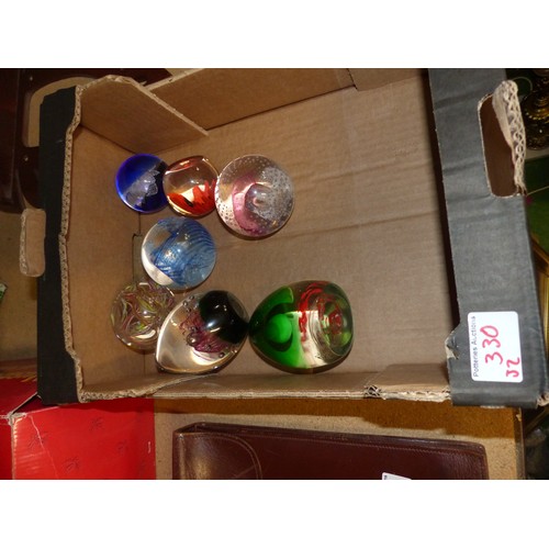 330 - A Collection of Seven Glass Paperweights (7)