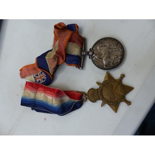 470B - WW1 Military Medal handed to PTE. G Barnett 1914-1915 together with Silver WW1 Medal 1914-1918