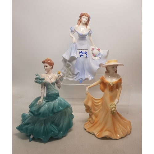 180G - Coalport lady figurines to include Pamela, June and Pauline, all 2nd quality (3).