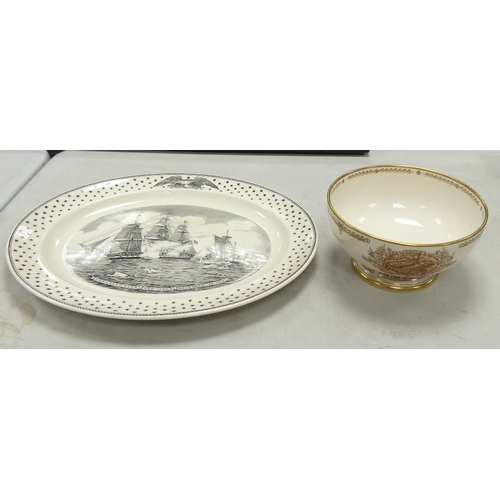 67 - Wedgwood meat plate Constitution and Java together with J & G Meakin footed bowl commemorating the f... 