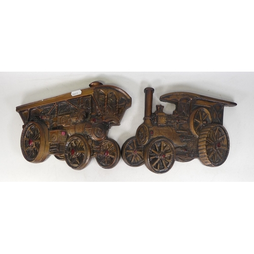 267 - Two wall plaques of steam engines (2)