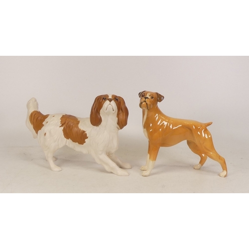 271 - Beswick Boxer dog 3081 and King Charles Spaniel  3155 (2)